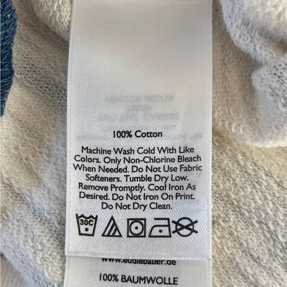 Eddie Bauer Cream and Blue Outdoor Hoodie - Picture 4 of 4